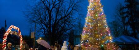 The tree-lighting ceremony in Ridgefield, seen in 2007, has been part of the community’s tradition for decades.