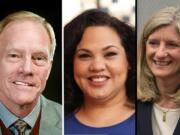 Paul Harris will retain his 17th Legislative District seat for Position 2. The votes separating Tanisha Harris, center, and Vicki Kraft are too close to call for Position 1.