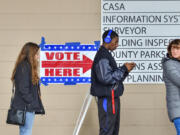 Voters were lined up outside of the Vigo County Annex in Terre Haute, Ind.,. on Monday, Nov. 5, 2018, to take advantage of the final day of early voting.