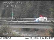 Police activity on I-205 north at milepost 36.67 near Exit 36 for 134th Street has closed all northbound lanes.