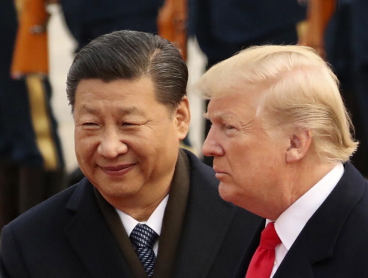 U.S. President Donald Trump and Chinese President Xi Jinping participate in a welcome ceremony at the Great Hall of the People in Beijing, China. Trump is to meet with Xi at the Group of 20 summit in Buenos Aires, Argentina, on Friday, Nov. 30, and Saturday, Dec. 1.