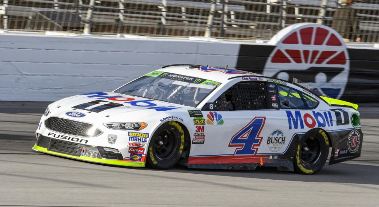 Kevin Harvick races down the front stretch during a NASCAR Cup auto race at Texas Motor Speedway, Sunday, Nov. 4, 2018, in Fort Worth, Texas. Harvick won the race.