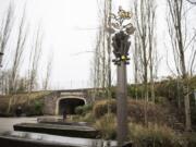 Sharon Warman Agnor’s sculpture, “Earth,” welcomes pedestrians to a subterranean experience: the underpass that connects downtown Washougal to the waterfront.