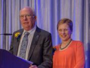 Portland: Lee and Connie Kearney accept the Vollum Award at the 32nd Annual Philanthropy Awards presented by the Association of Fundraising Professionals Oregon and Southwest Washington.