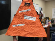 Ridgefield: Danny Dorito, the mascot for Cheesy Crunch Pasta, one of the entries in the Pasta Project contest at Ridgefield High School, where marketing and cooking students teamed up to create new pasta products.