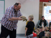 Battle Ground: Richard Richey, also known as “The Reptile Man,” hosted an assembly at Glenwood Heights Primary School, bringing along turtles, lizards, snakes and an alligator.