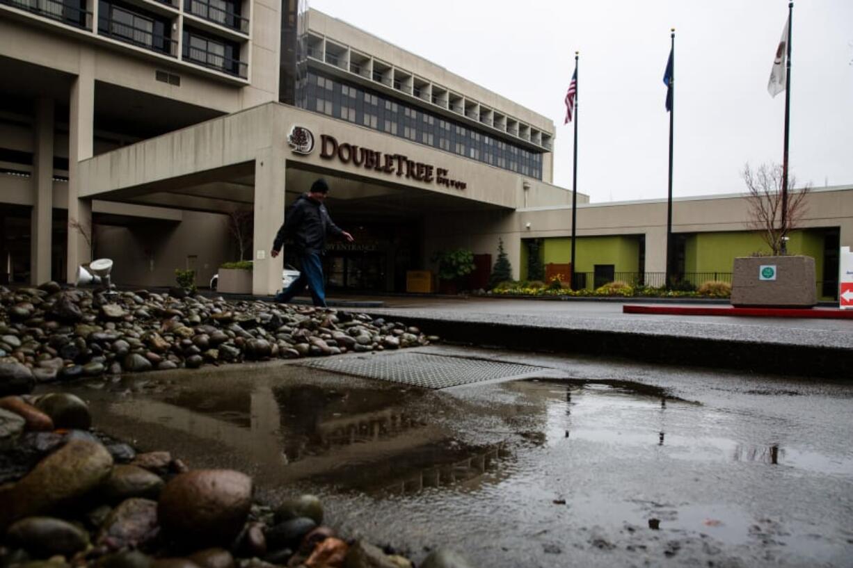 The DoubleTree hotel in Portland has fired two employees who were captured on video evicting a black guest from the hotel. Photo courtesy of OPB.