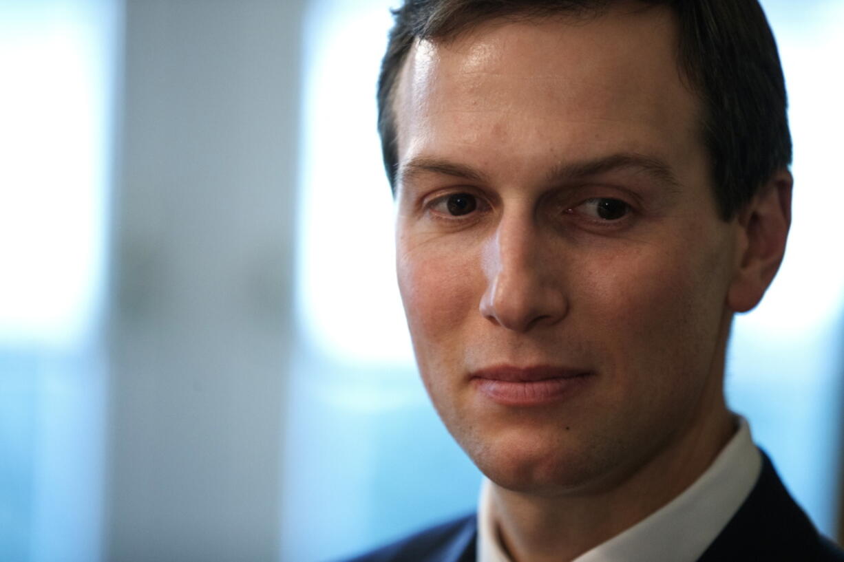 In this Dec. 13, 2018, photo, White House senior adviser Jared Kushner listens during a meeting between President Donald Trump and newly elected governors in the Cabinet Room of the White House in Washington. A real estate investment firm founded by Kushner is betting big on the Trump administration’s Opportunity Zone tax breaks. But it’s not that interested in steering its investors to the poorest, most-downtrodden areas that the program seeks to revitalize.