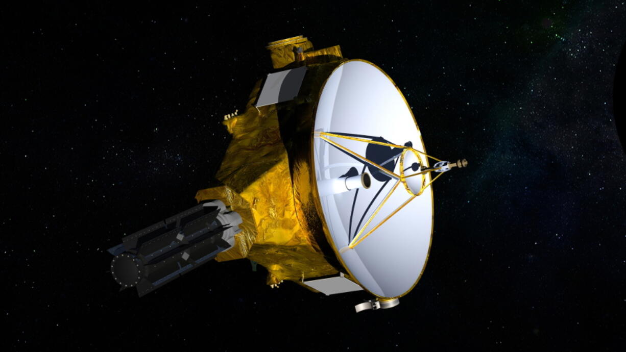 FILE - This illustration provided by NASA shows the New Horizons spacecraft. NASA launched the probe in 2006; it’s about the size of a baby grand piano. NASA’s New Horizons spacecraft is set to fly past the mysterious object nicknamed Ultima Thule at 12:33 a.m. Tuesday, Jan. 1, 2019.