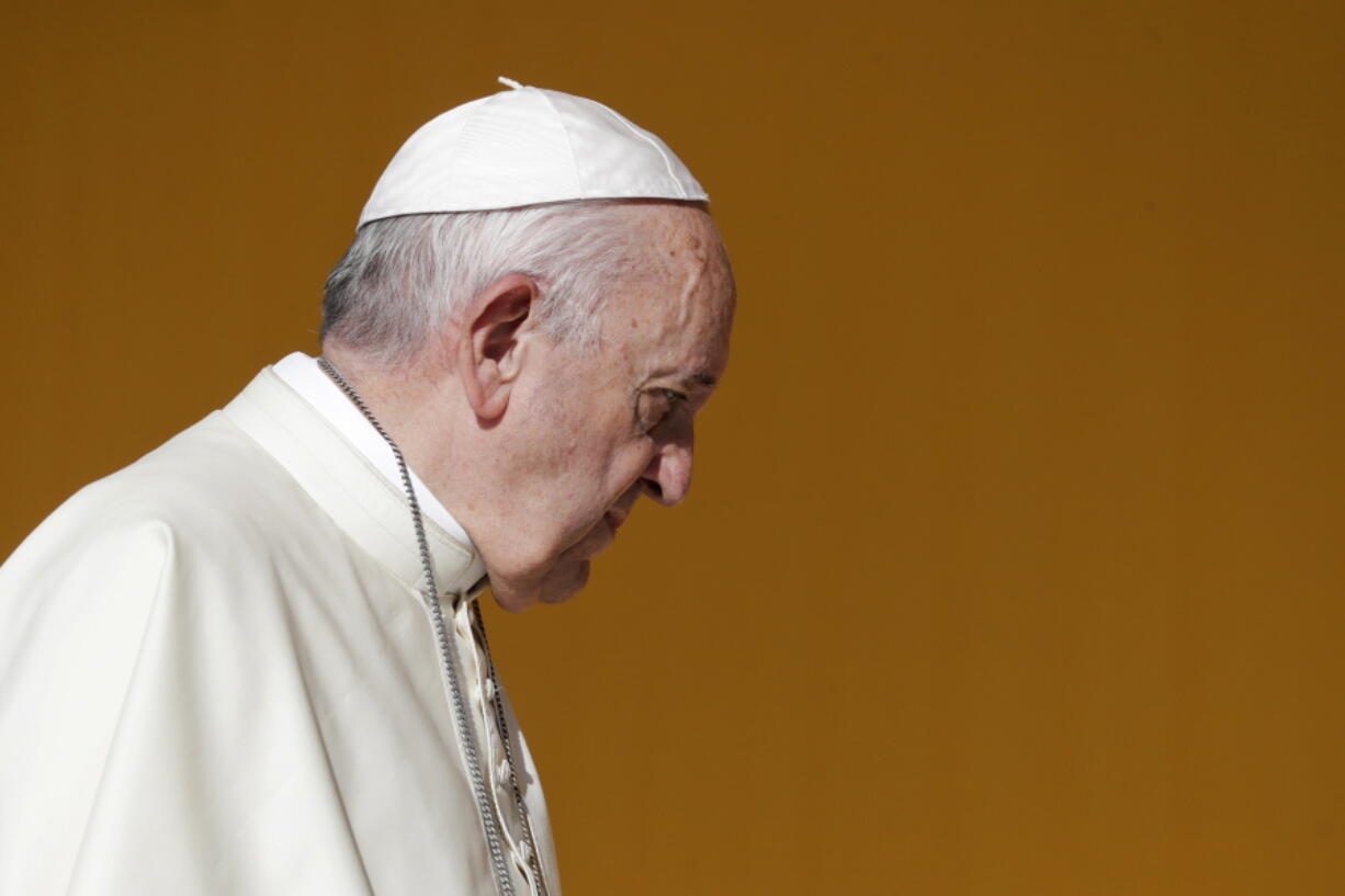 Pope Francis arrives Sept. 15 in Piazza Armerina, Sicily. Below: Pope Francis appears during his weekly general audience Aug. 22 in the Pope Paul VI hall at the Vatican. After commissioning an in-depth investigation into the Chilean church, Francis admitted he had made “grave errors in judgment” and personally apologized to the victims he had discredited.