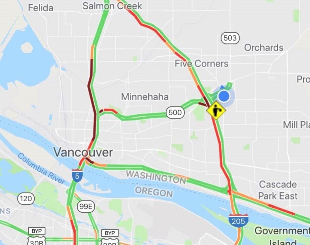 The Washington State Department on Transportation warned drivers Tuesday morning around 7:20 a.m. that the commute from Vancouver into Portland was slowing. Officials said the roads aren't likely to get better any time soon.