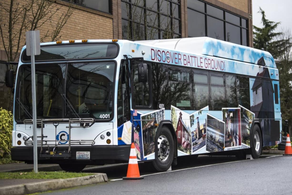 Battle Ground is the first of several local cities to be honored with a vinyl wrap on a C-Tran bus.