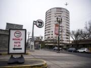 If the city of Vancouver moves forward with a proposed parking policy, it might invest more in parking branded like this Park ‘n Go garage on West Sixth Street in downtown.