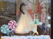 Esther Short: Sincerely The Bride earned the Most Original Window award from the Vancouver's Downtown Association’s 2018 Holiday Storefront Window Contest.