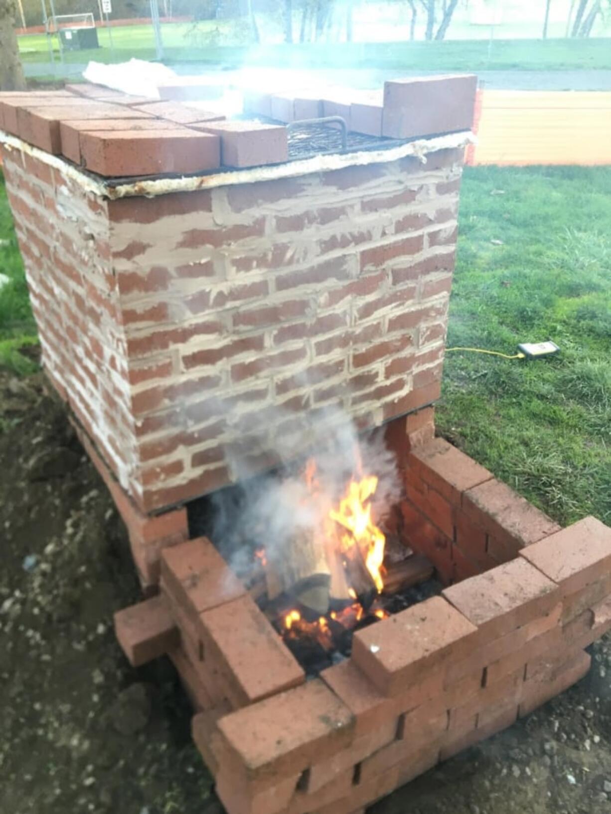 Ridgefield: Ridgefield High School’s chemistry, art and shop classes worked together to build this brick, wood-fired kiln to learn about early pottery techniques.