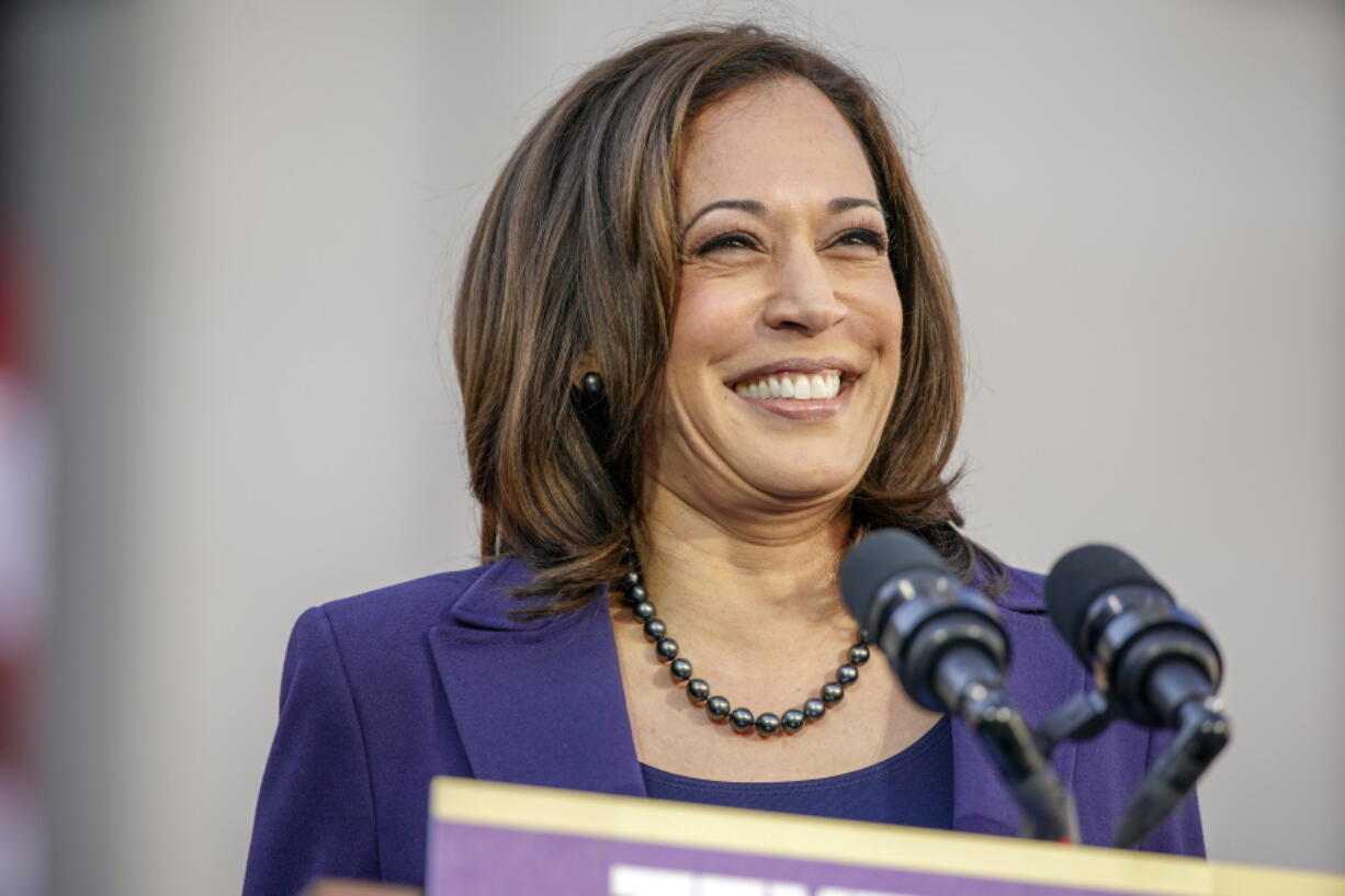 Democratic Sen. Kamala Harris, of California, formally launches her presidential campaign at a rally in her hometown of Oakland, Calif., Sunday, Jan. 27, 2019.