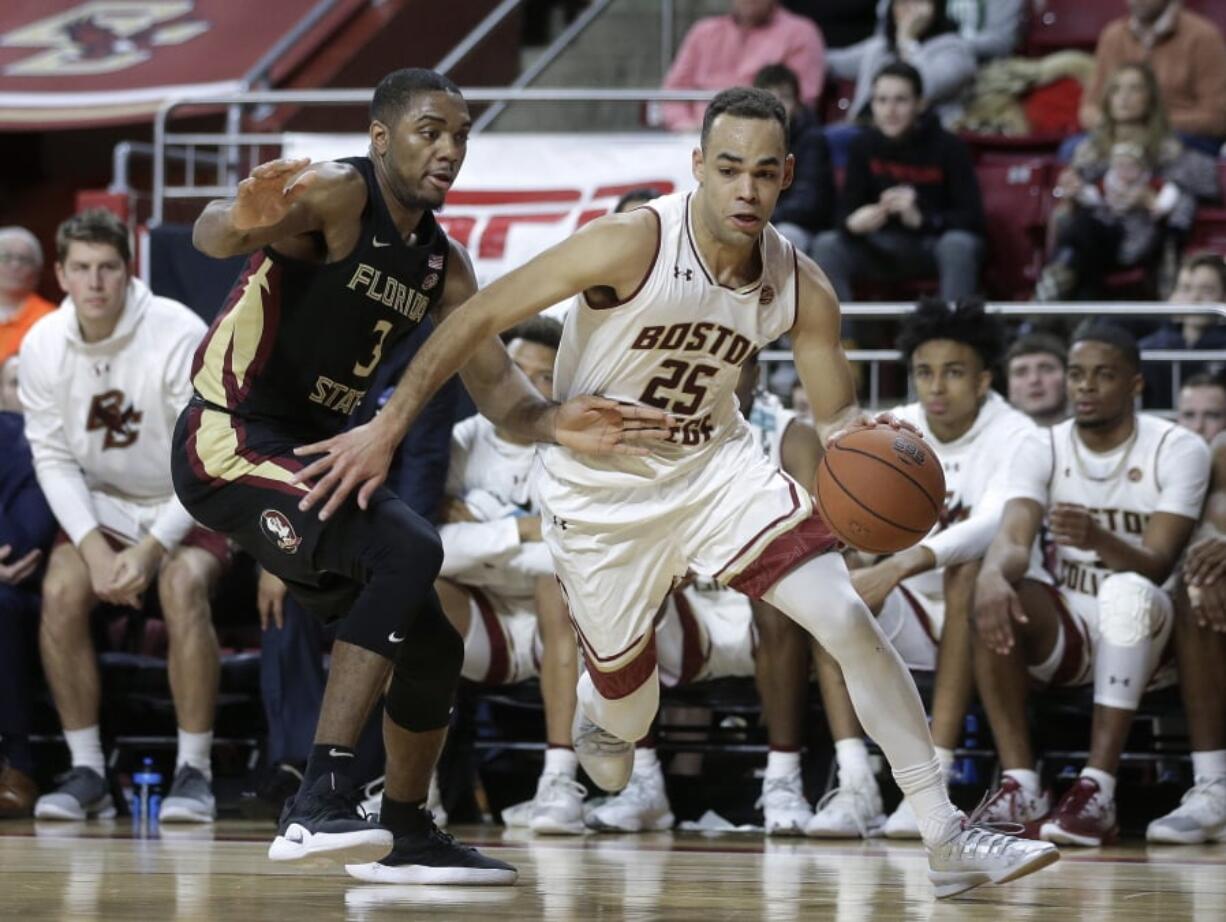 Boston College’s Jordan Chatman, a Union High grad, scored 15 of his 17 points in the second half of a 87-82 win over Florida State on Sunday in Boston.