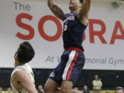 Gonzaga forward Brandon Clarke dunks against San Francisco during the first half of an NCAA college basketball game in San Francisco, Saturday, Jan. 12, 2019.