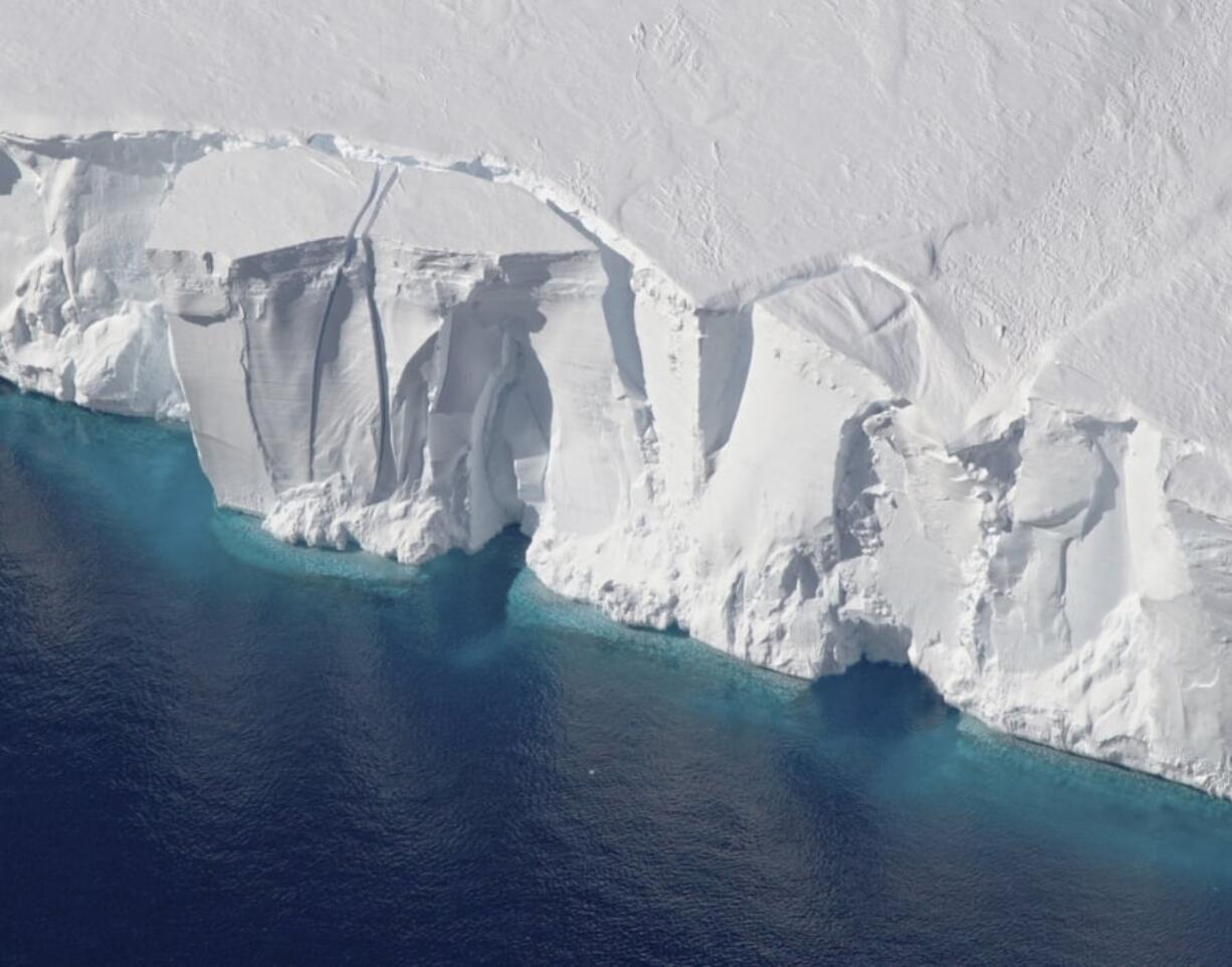 This 2016 photo provided by NASA shows the Getz Ice Shelf from 2016’s Operation Icebridge in Antarctica. According to a new study published Monday in Proceedings of the National Academy of Sciences, Antarctica is melting more than six times faster than it did in the 1980s.