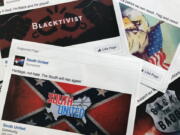 This Nov. 1, 2017 file photo shows prints of some of the Facebook ads linked to a Russian effort to disrupt the American political process and stir up tensions around divisive social issues, released by members of the U.S. House Intelligence committee, in Washington. According to a study published Wednesday, Jan. 9, 2019 in Science Advances, people over 65 and conservatives shared far more false information in 2016 on Facebook than others. Researchers say that for every piece of “fake news” shared by young adults or moderates or super liberals, senior citizens and very conservatives shared about 7 false items. Experts say seniors might not discern truth from fiction on social media as easily. They say sheer volume of pro-Trump false info may have skewed the sharing numbers to the right.