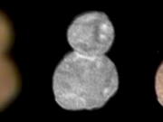 These images with separate color and detail information, and a composited image of both, showing Ultima Thule, about 1 billion miles beyond Pluto. The New Horizons spacecraft encountered it on Tuesday.