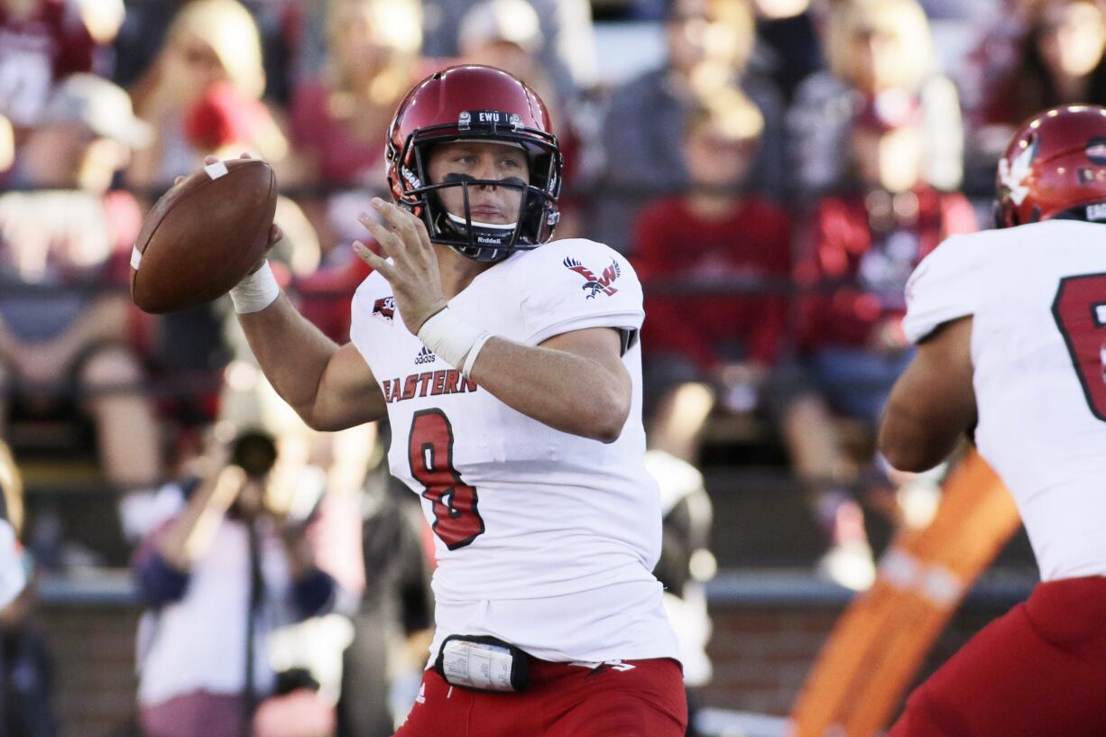 Former Eastern Washington quarterback Gage Gubrud is headed to Washington State. WSU head coach Mike Leach said Saturday, Feb. 9, 2019, that Gubrud will enroll at Washington State this spring and participate in spring practice.