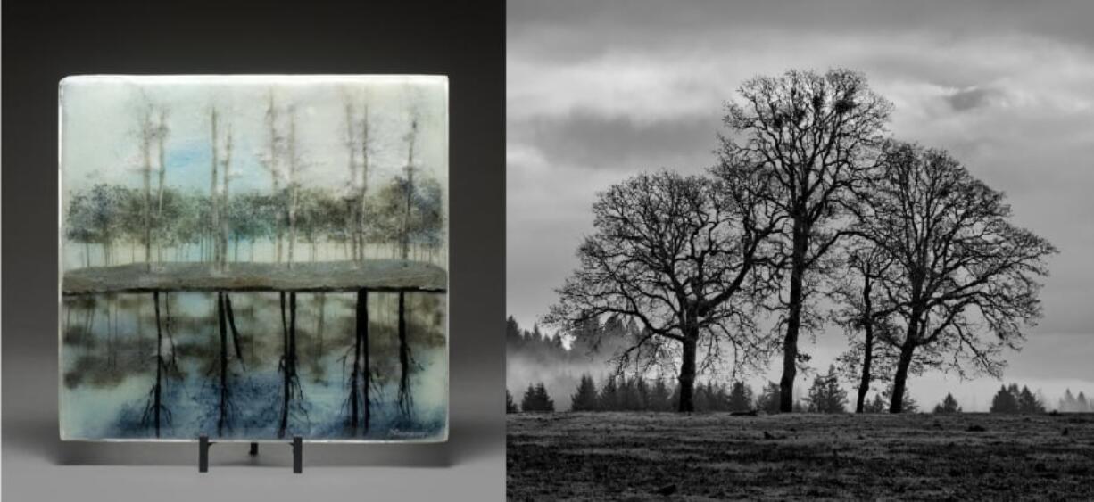 Aurora Gallery’s March exhibit features the work of two artists, photographer Loren Nelson and glass artist Ann Cavanaugh.