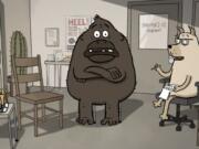 A group of soul-searching animals do group therapy in “Animal Behavior.” (Shorts TV)