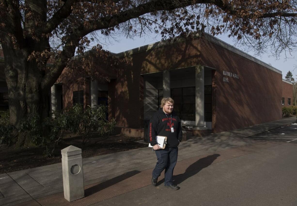 Clark College student Andrew Brands walks on campus. Brands, who has autism, is studying networking technology, which prepares students for jobs in IT. After college, he hopes to use the money in his ABLE Savings Plan to open a drone business.