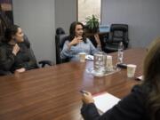 Rep. Jaime Herrera Beutler, R-Battle Ground, talks with The Columbian's Editorial Board in Vancouver on Thursday.