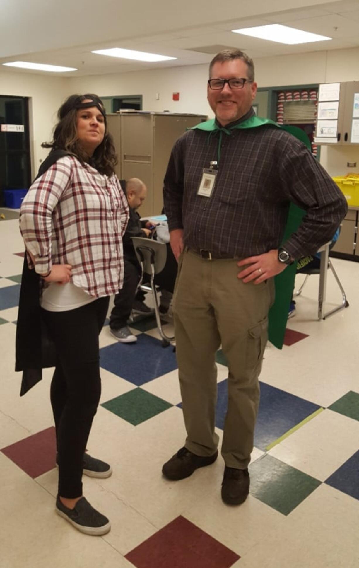 Hazel Dell: Students and staffers dressed up as superheroes during family night at Hazel Dell Elementary School for Superhero Code Night.