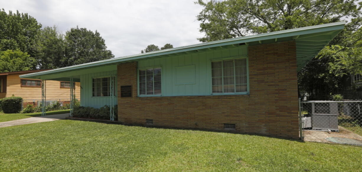 In this May 24, 2018, file photo, the home of civil rights leaders Medgar and Myrlie Evers, in Jackson, Miss. The Senate has approved a bill that revives a popular conservation program, adds a million acres of new wilderness, expands several national parks and creates four new national monuments. The three park service monuments are the Medgar and Myrlie Evers Home National Monument in Mississippi and the Mill Springs and Camp Nelson national monuments in Kentucky. The Evers site marks the home of the slain civil rights leader, (AP Photo/Rogelio V.