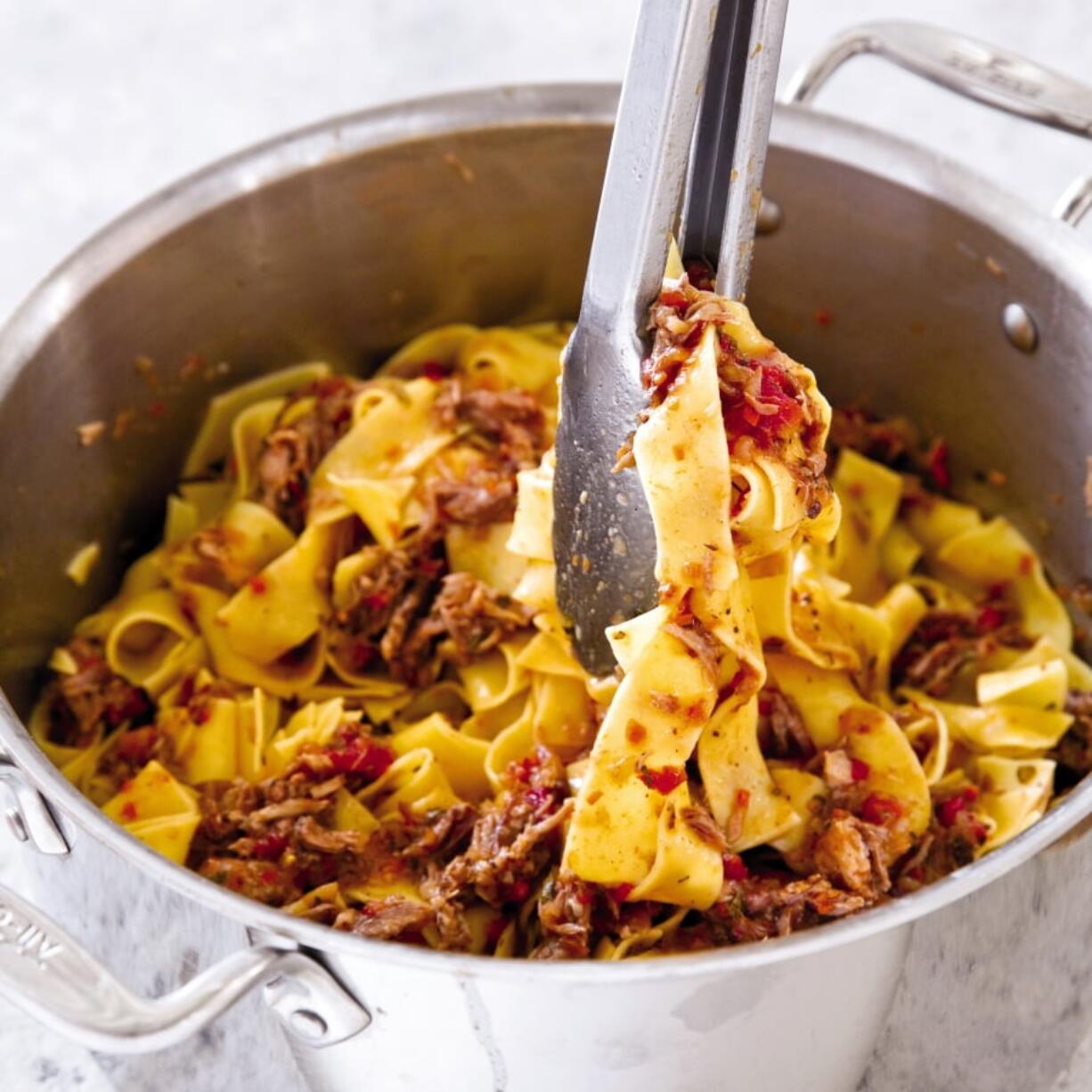 Pork Ragu in the cookbook “How to Braise Everything.” (Joe Keller/America’s Test Kitchen via AP)