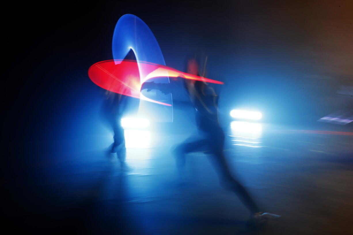 Competitors battle during a national lightsaber tournament in Beaumont-sur-Oise, north of Paris. The fencing federation has officially recognized this as a competitive sport.