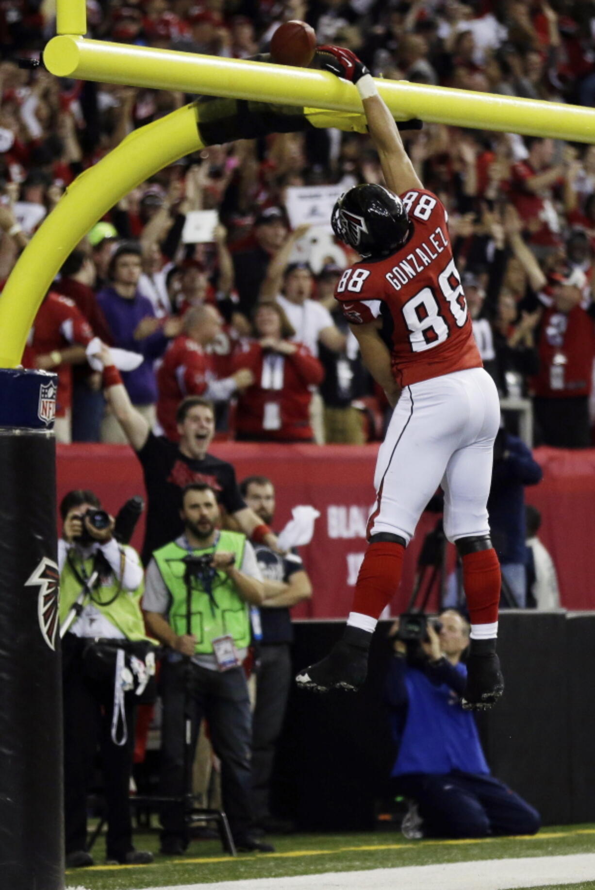 Tight end Tony Gonzalez is heading to the Pro Football Hall of Fame, to be joined by three defensive backs who spent parts of their career trying to stop him. All were voted in on Saturday, Feb. 2, 2019.