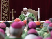 Pope Francis celebrates Mass at the Vatican, Sunday, Feb. 24, 2019. Pope Francis celebrated a final Mass to conclude his extraordinary summit of Catholic leaders summoned to Rome for a tutorial on preventing clergy sexual abuse and protecting children from predator priests. The Mass was celebrated Sunday in the Sala Regia, one of the grand, frescoed reception rooms of the Apostolic Palace.