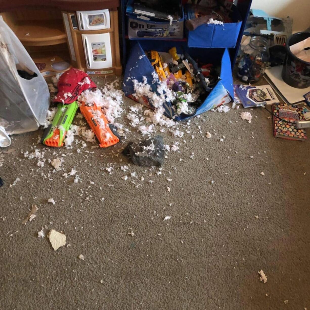 A 20-pound rock crashed into a Washougal child’s bedroom Jan. 16 at the Lookout at the Ridge Apartments.