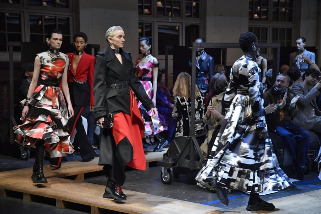 The Alexander McQueen fall-winter 2019 collection is shown during Fashion Week in Paris.