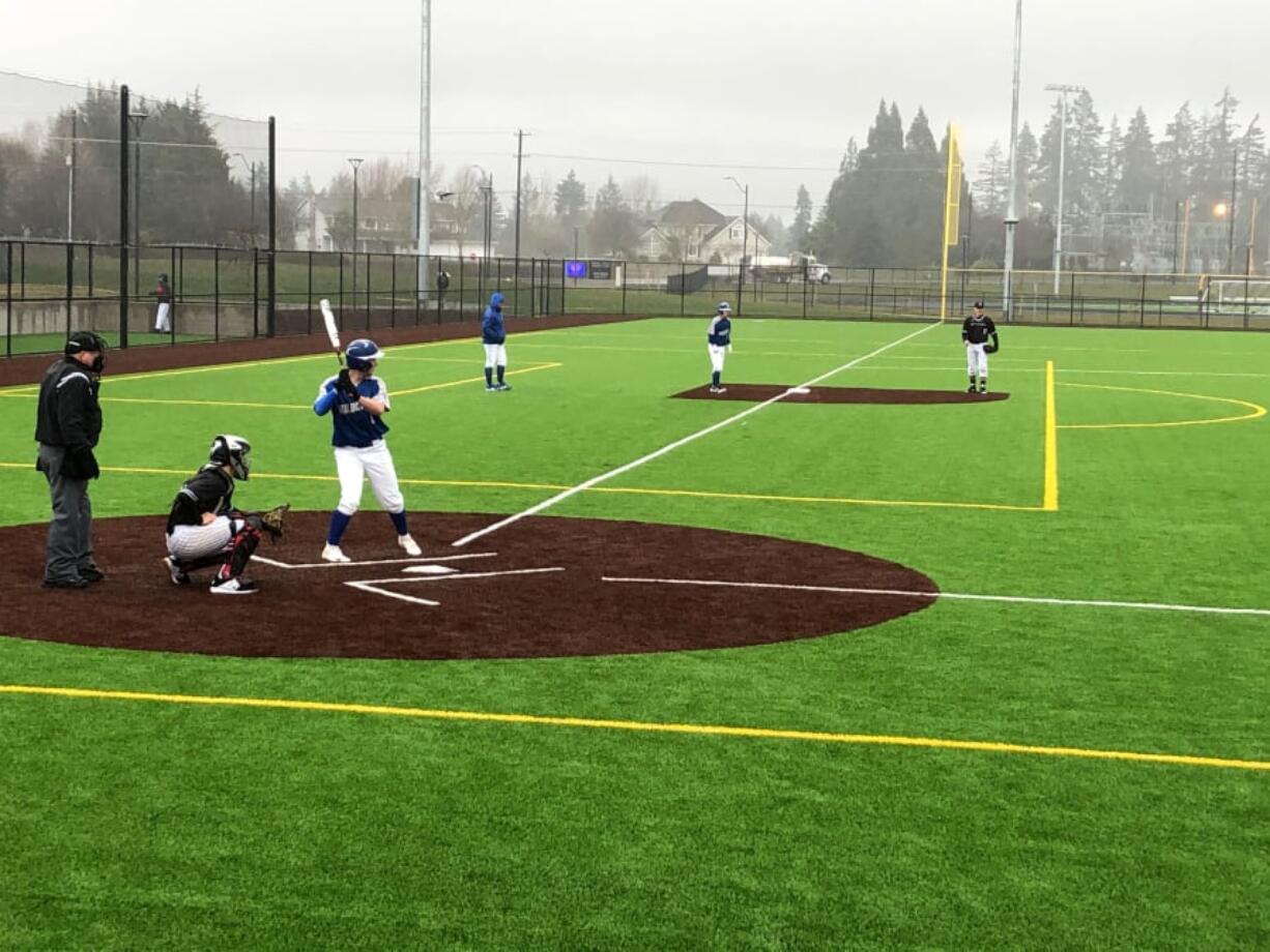 La Center sophomore Tom Lambert bats during a jamboree game against Union at Ridgefield Outdoor Recreation Complex. Lambert was among a freshmen class that helped the Wildcats end a 13-year state playoff drought in 2018.