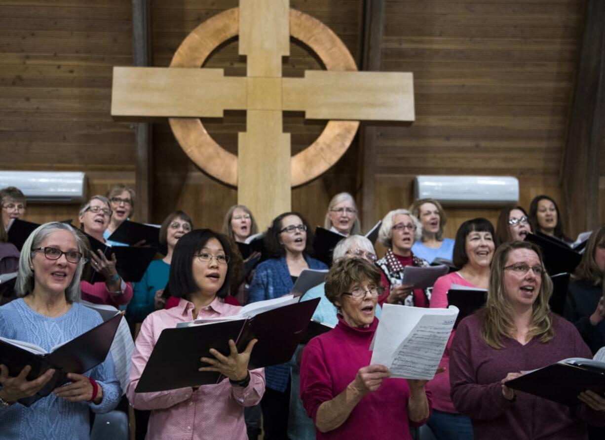 The Vancouver USA Singers rehearse for their Christmas-season concerts in November 2018.