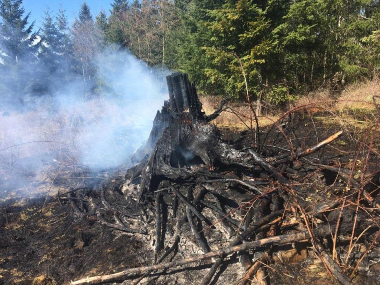 Clark County Fire District 3 battles a brush fire, one of four the district responded to Tuesday and Wednesday.