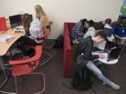 Geometry students at Union High School work in Jeff Conner’s class Tuesday morning.