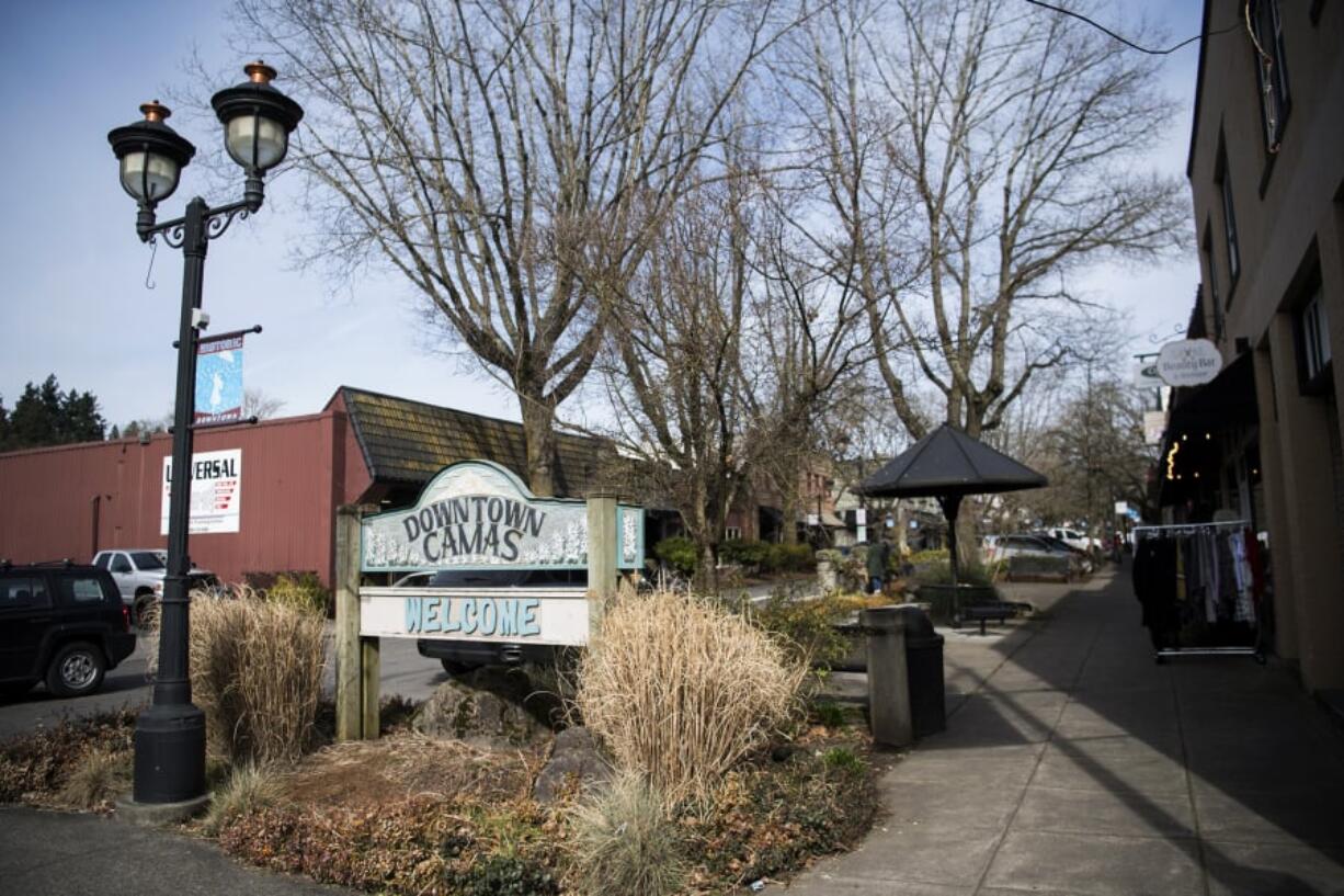 The entrance to Fourth Street in downtown Camas is pictured on March 15.