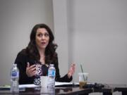 U.S. Rep. Jaime Herrera Beutler, R-Battle Ground, speaks with parents and child care providers and advocates during an open forum discussion on March 19 at YWCA Clark County in Vancouver.