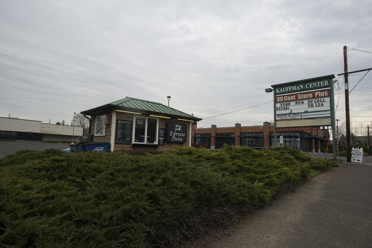 The Kauffman Shopping Center on Fourth Plain Boulevard has sat empty for 15 years, apart from the Espresso Divine drive-thru.