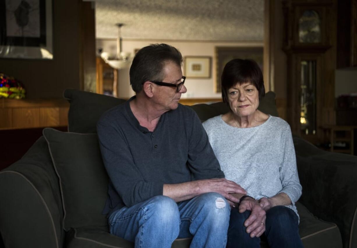 Melinda Tyler-Furniss and Bill Furniss at their home in Vancouver. The couple got a bill of $22,150.78 after an out-of-network hospital stay last year.