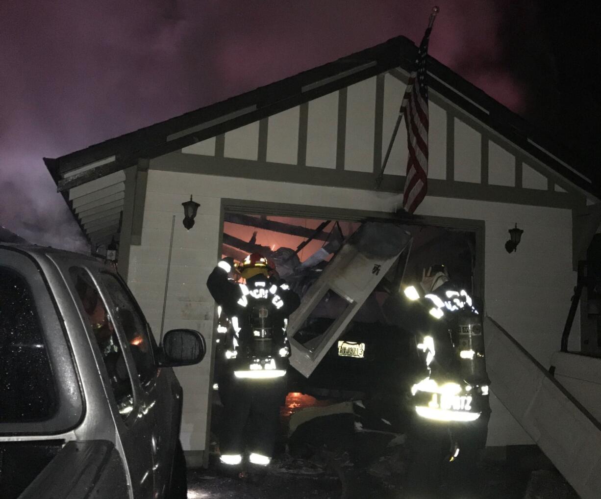 Fire damaged this detached garage at a Lincoln neighborhood home Thursday after midnight, according to the Vancouver Fire Department. The cause of the fire is under investigation.