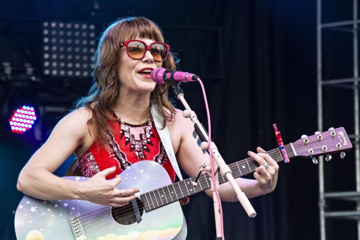 Jenny Lewis performs July 14 at the Forecastle Music Festival in Louisville, Ky. Lewis’ latest album, “On the Line,” was released on Friday.