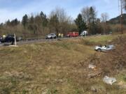 An Ariel man was killed and two other men were injured in a head-on collision Friday afternoon on state Highway 503 east of Woodland in Cowlitz County.