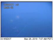 A Washington State Department of Transportation traffic camera shows dense fog Thursday morning in the area of Interstate 5 and Main Street.